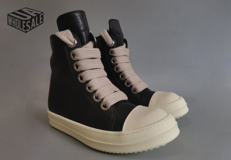 RICK OWENS Black Customized Zip Sneakers Size 35-46
