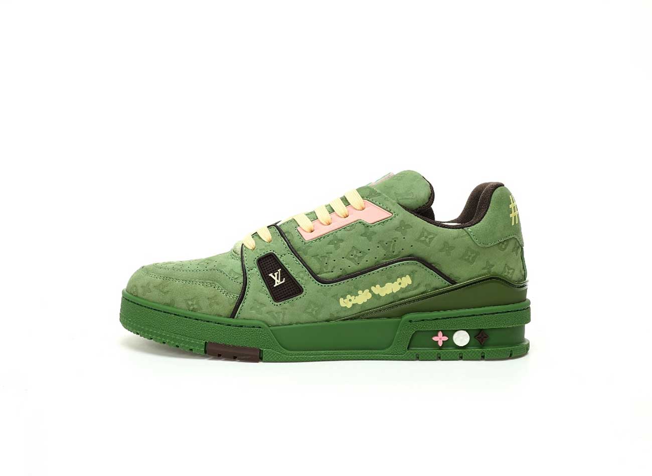 1ACR6H Tyler the Creator x Louis Vuitt** Trainer Sneaker Green SIZE 36-45